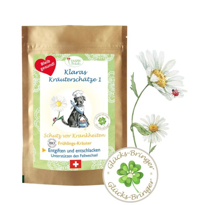 Klaras Kräuterschätze zum gesunden BARFEN für Hunde.
